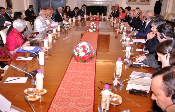 Prime Minister Narendra Modi meets Prime Minister of Portugal Antonio Costa at Hyderabad house in New Delhi(January 7, 2017)