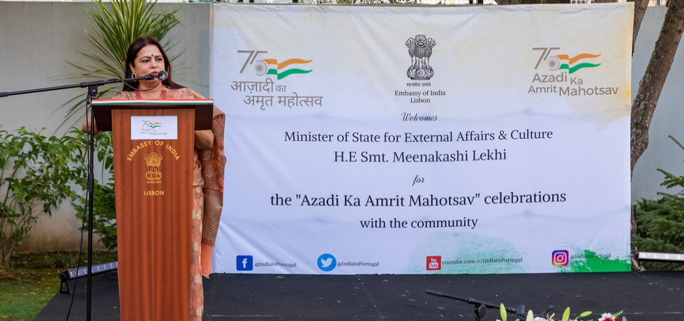 “Azadi Ka Amrit Mahotsav” celebrations with the community during the visit of Minister of State for External Affairs and Culture H.E Smt. Meenakashi Lekhi