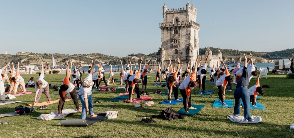 Glimpses of The 9th International Day of Yoga celebrations in front of the iconic Belem tower in Lisbon, 21st June 2023 
