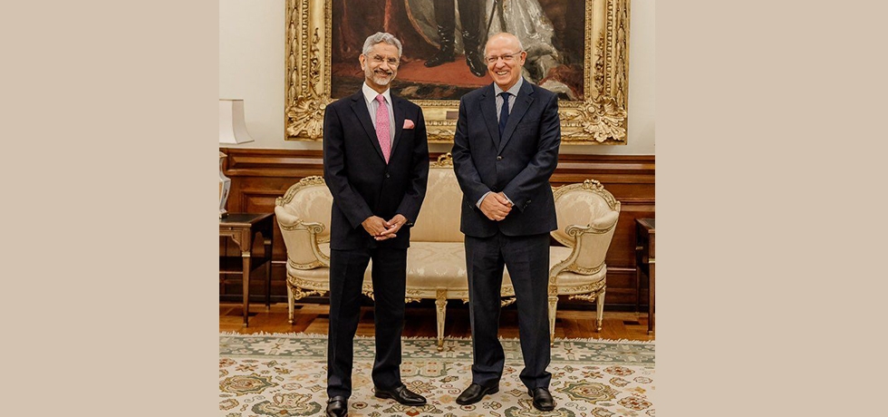 External Affairs Minister H.E Dr S Jaishankar called on the President of the National Assembly H.E Augusto Santos Silva during his visit to Portugal, 31st October 2023