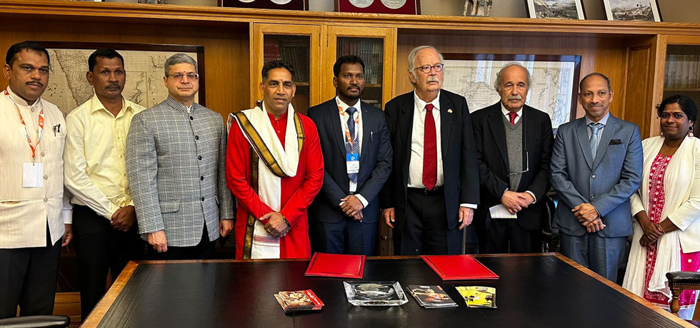 The signing of MoU for strengthening ties between Govt. of Goa and Fundacao Oriente during the Visit of  Hon'ble minister of Goa Sh. Govind Gaude ji