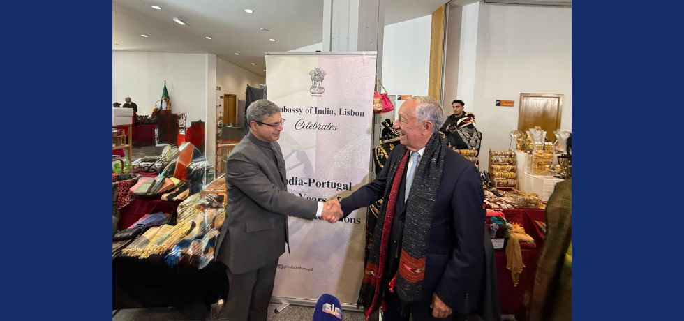 Ambassador received the President of the Republic of Portugal at the Indian pavilion in Diplomatic Bazaar 2025
